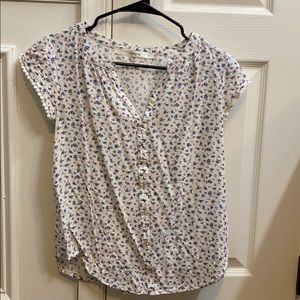 Loose fitting cap sleeve blouse